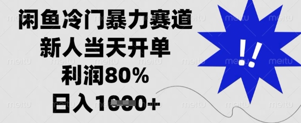 闲鱼冷门暴力赛道,新人当天开单,利润80%,日入数张【揭秘】-聊项目