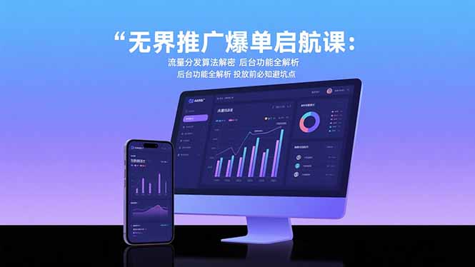 无界推广爆单启航课：流量分发算法解密 后台功能全解析 投放前必知避坑点-聊项目