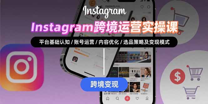 Instagram跨境运营实战：平台认知/账号运营/内容优化/选品策略及变现模式-聊项目