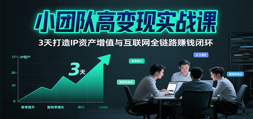 小团队高变现实战课，3天打造IP资产增值与互联网全链路赚钱闭环(第二期)-聊项目