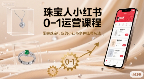 珠宝人小红书0-1运营课程，掌握珠宝行业的小红书多种账号玩法-聊项目