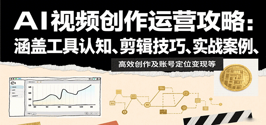 AI视频创作运营攻略：涵盖工具认知、剪辑技巧、实战案例、高效创作及账号定位变现等-聊项目