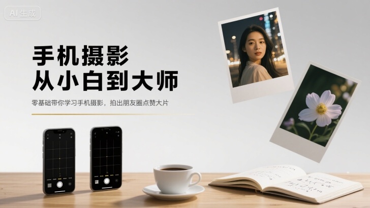 手机摄影从小白到大师，零基础带你学习手机摄影，拍出朋友圈点赞大片-聊项目