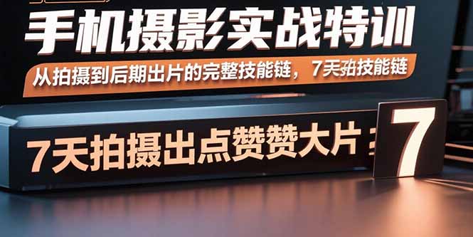 手机摄影实战特训，从拍摄到后期出片的完整技能链，7天拍出点赞大片-聊项目