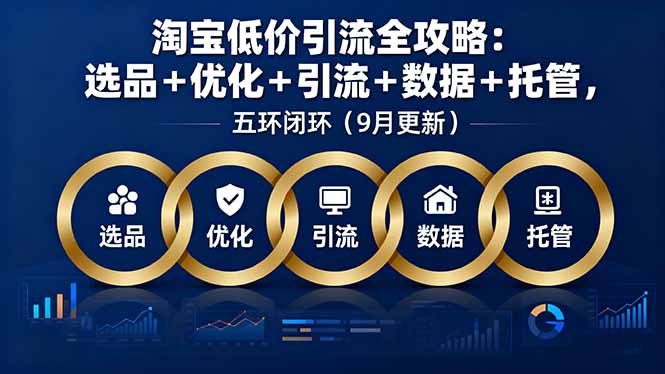 淘宝低价引流全攻略：选品＋优化＋引流＋数据＋托管，五环闭环(9月更新-聊项目