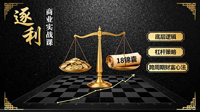 《逐 利》商业实战课，底层逻辑、杠杆策略、18锦囊，跨周期财富心法-聊项目