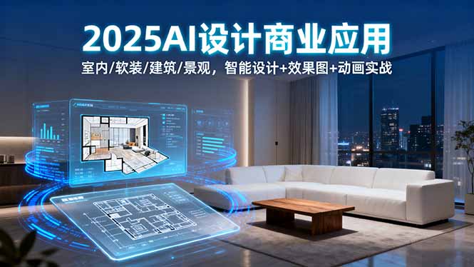 2025AI设计商业应用：室内/软装/建筑/景观，智能设计+效果图+动画实战-聊项目