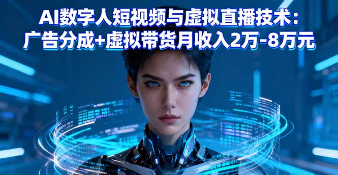 AI数字人短视频与虚拟直播技术：广告分成+虚拟带货月收入2万-8万元-聊项目