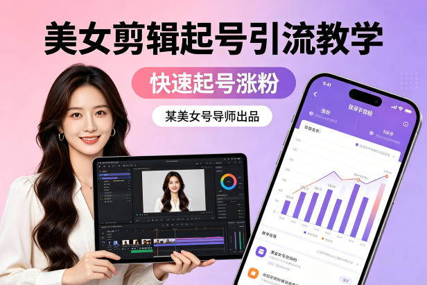 某美女号导师出品:美女剪辑起号引流教学,快速起号涨粉-聊项目
