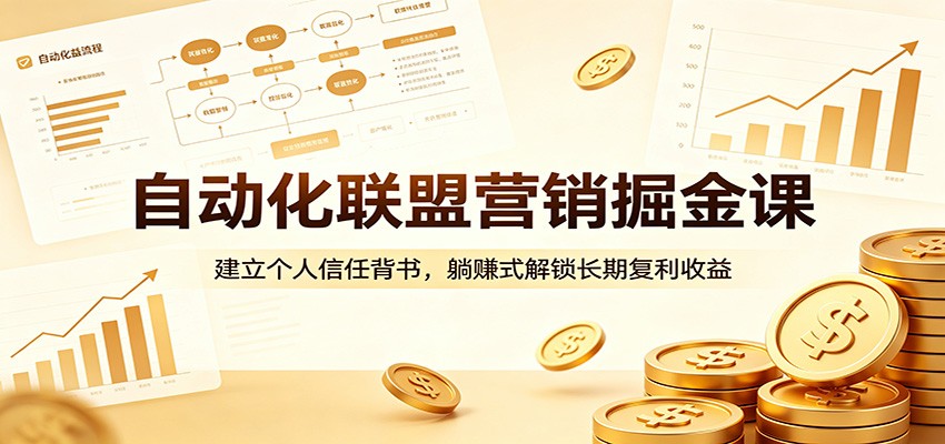 自动化联盟营销掘金课:建立个人信任背书,躺赚式解锁长期复利收益-聊项目