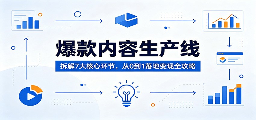 爆款内容生产线:拆解7大核心环节,从0到1落地变现全攻略-聊项目