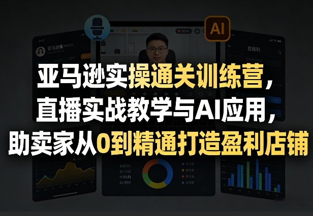 亚马逊实操通关训练营,直播实战教学与AI应用,助卖家从0到精通打造盈利店铺(更新5月8日)-聊项目