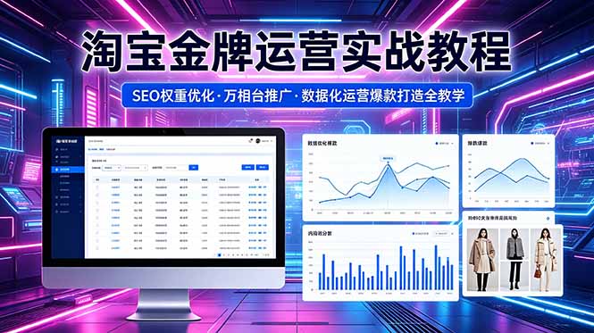 2026 淘宝金牌运营实战教程,SEO权重优化万相台推广,数据化运营爆款打造全教学-聊项目