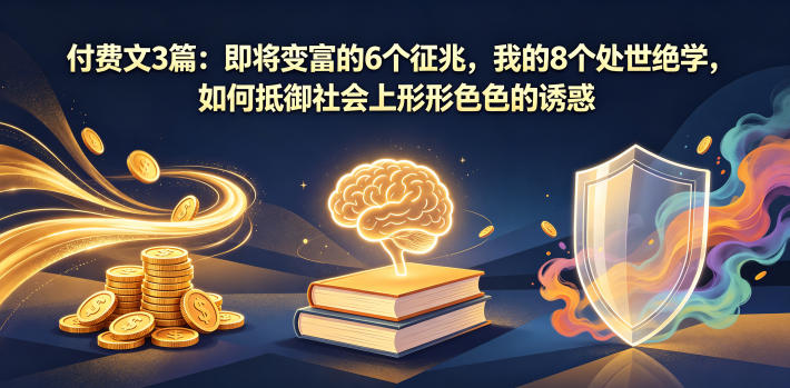 付费文3篇:即将变富的6个征兆,我的8个处世绝学,如何抵御社会上形形色色的诱惑-聊项目