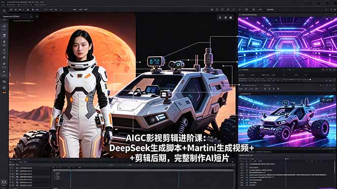 AIGC影视剪辑进阶课:DeepSeek生成脚本+Martini生成视频+剪辑后期,完整制作AI短片-聊项目