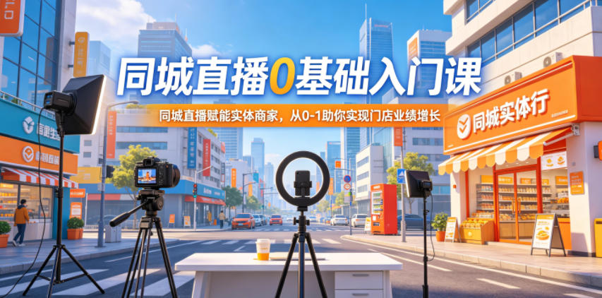同城直播0基础入门课,同城直播赋能实体商家,从0-1助你实现门店业绩增长-聊项目
