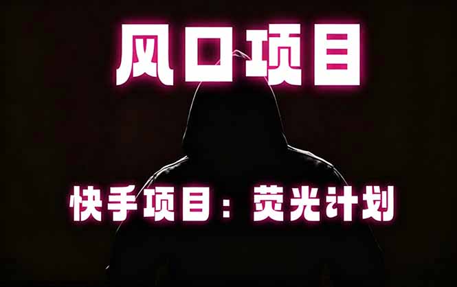 快手风口项目,荧光计划托管,长期稳定,适合批量做-聊项目