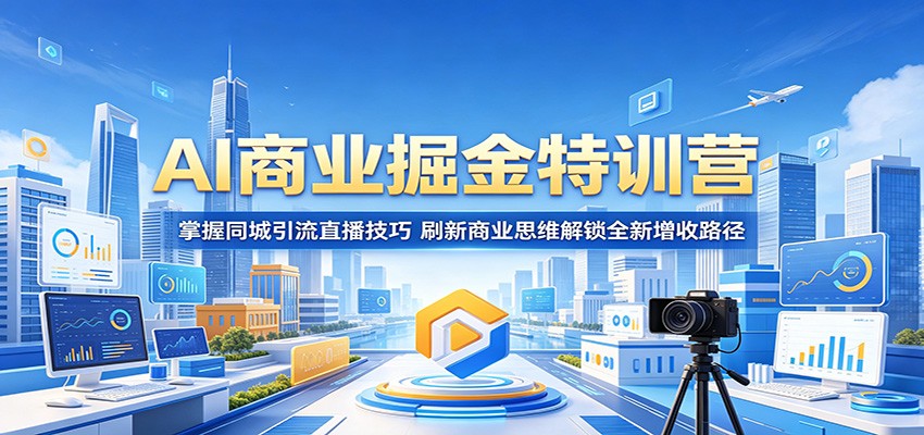 AI商业掘金特训营:掌握同城引流直播技巧,刷新商业思维解锁全新增收路径-聊项目