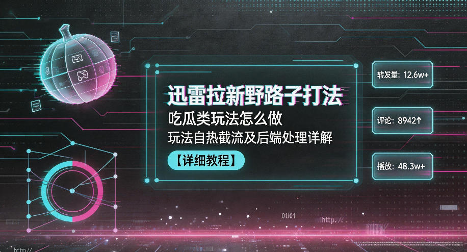 迅雷拉新野路子打法，吃瓜类玩法怎么做，玩法自热截流及后端处理详解-聊项目
