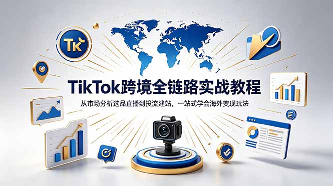 TikTok+独立站跨境基础全套教程,拆解平台盈利逻辑,新手从零跑通变现全流程-聊项目