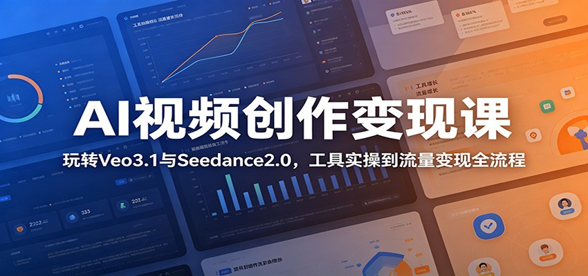 AI视频创作变现课：玩转Veo3.1与Seedance2.0，工具实操到流量变现全流程-聊项目