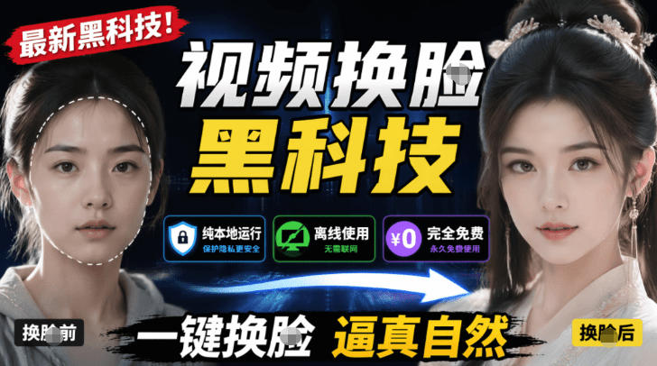 AI人工智能如此夸张？一键视频换Lian黑科技，纯本地离线运行，本地视频换Lian娱乐工具，AI FaceSwap-聊项目