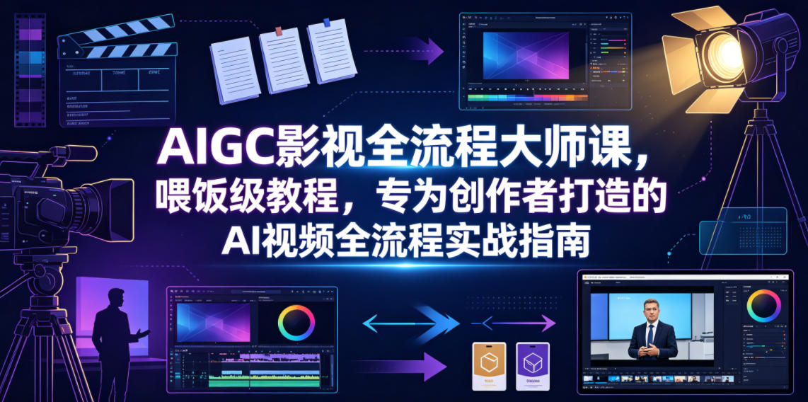 AIGC影视全流程大师课,喂饭级教程,专为创作者打造的AI视频全流程实战指南-聊项目