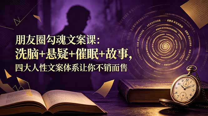 朋友圈勾魂文案课：洗脑+悬疑+催眠+故事，四大人性文案体系让你不销而售-聊项目